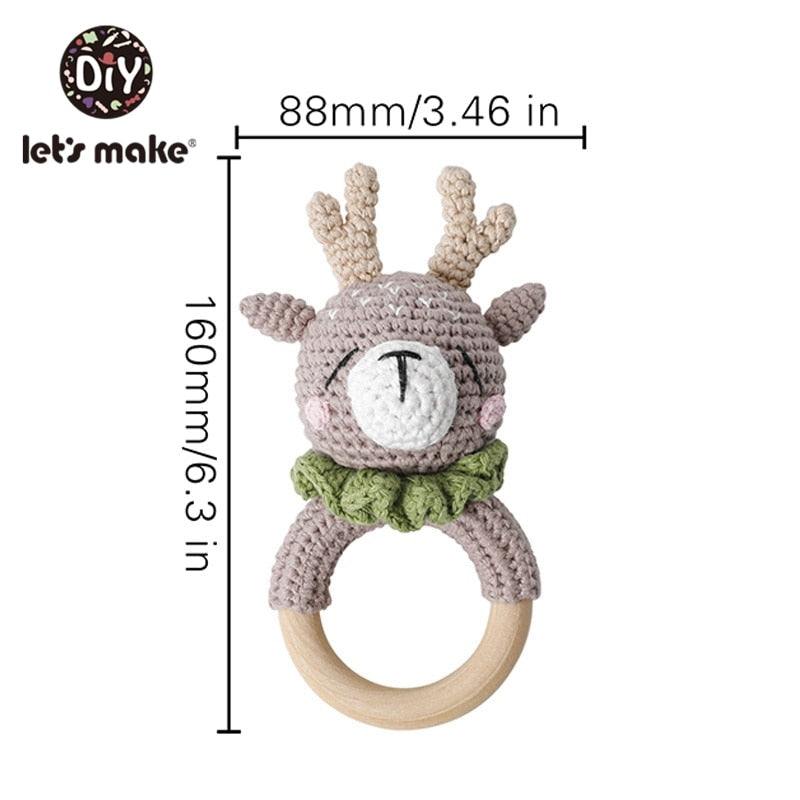 Crochet Animal Toy with Pacifier Clip