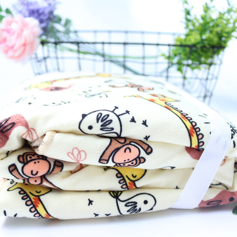 Baby Blankets/Thicken Double Layer Fleece Infant Swaddle