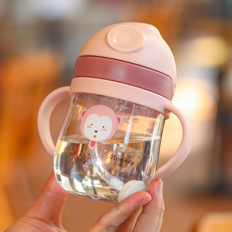 Baby Bottle with Straw and Handles