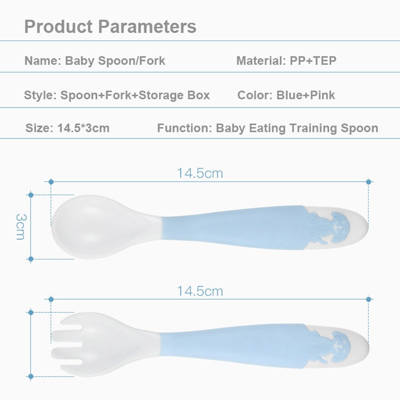 Soft Bendable Spoons and Sporks, 2pc set Available with Protective Bag