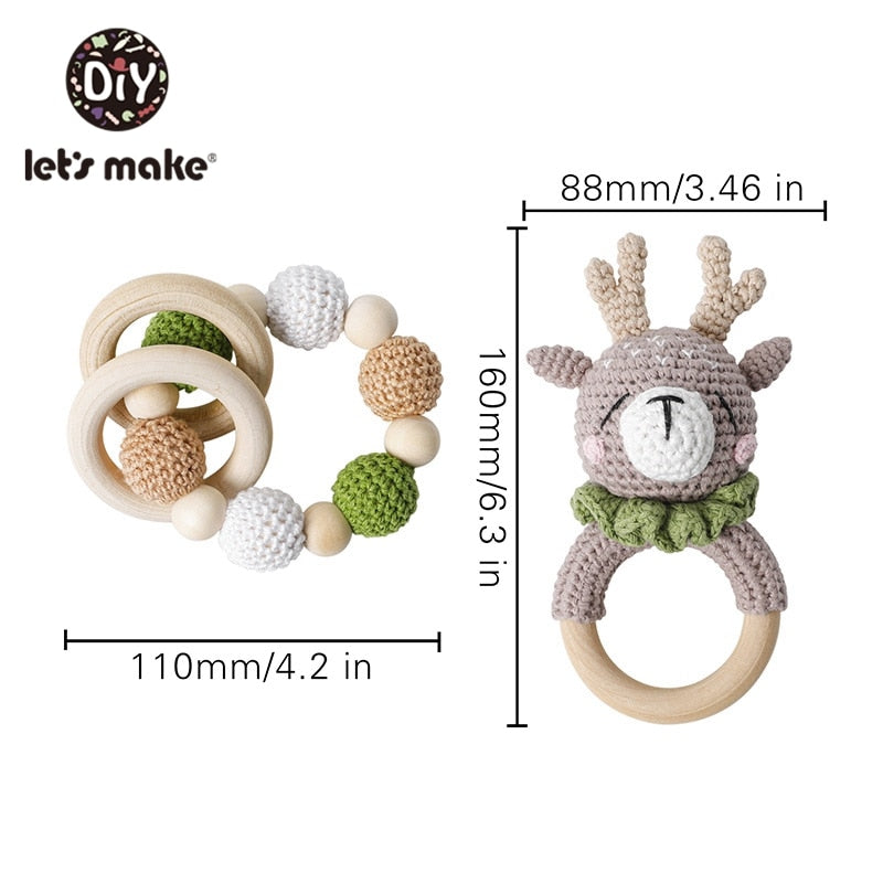 Crochet Animal Toy with Pacifier Clip