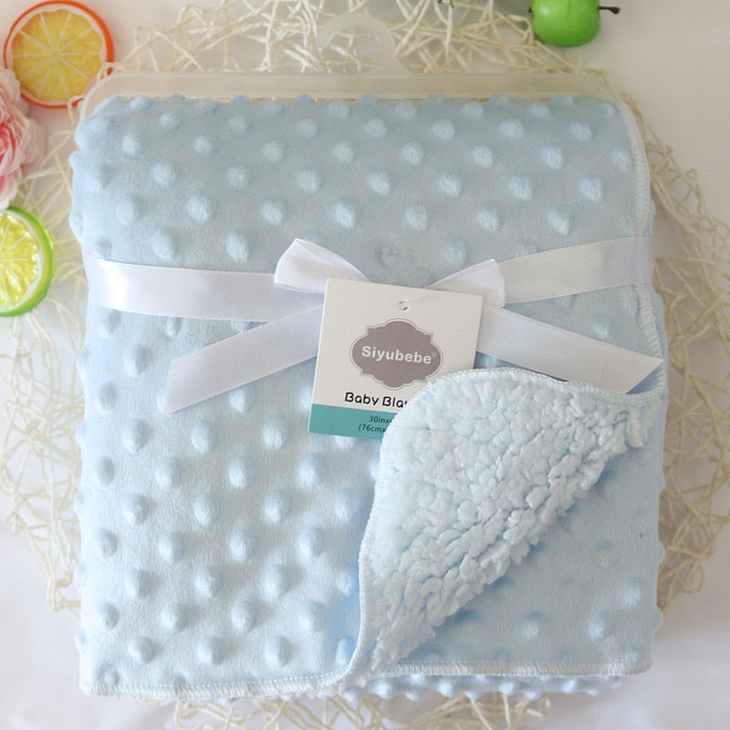 Baby Blankets/Thicken Double Layer Fleece Infant Swaddle