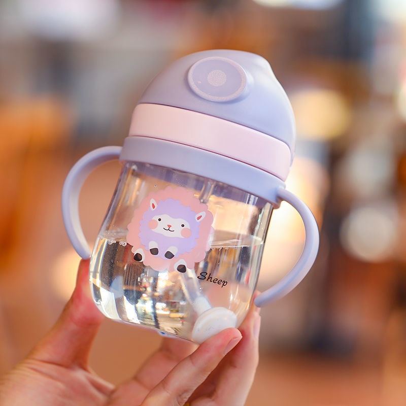 Baby Bottle with Straw and Handles