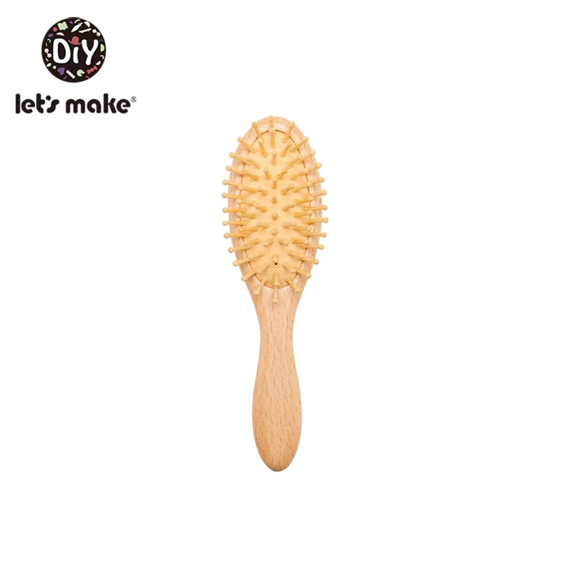 Wooden Brush, Comb, Infant Head Massager