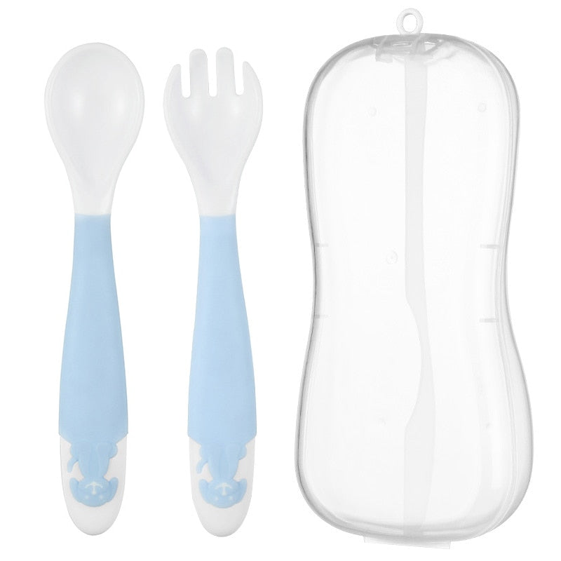 Soft Bendable Spoons and Sporks, 2pc set Available with Protective Bag