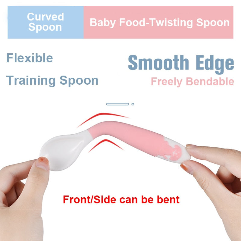 Soft Bendable Spoons and Sporks, 2pc set Available with Protective Bag