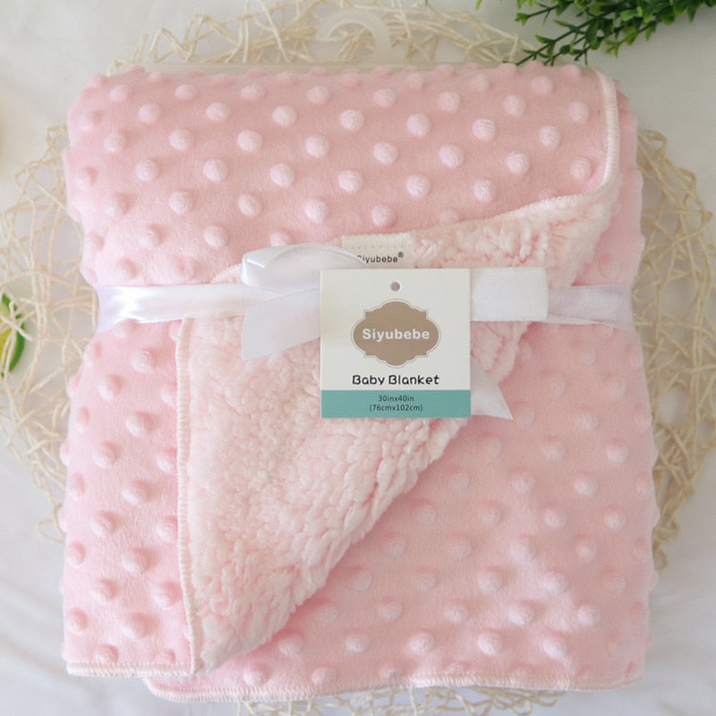 Baby Blankets/Thicken Double Layer Fleece Infant Swaddle