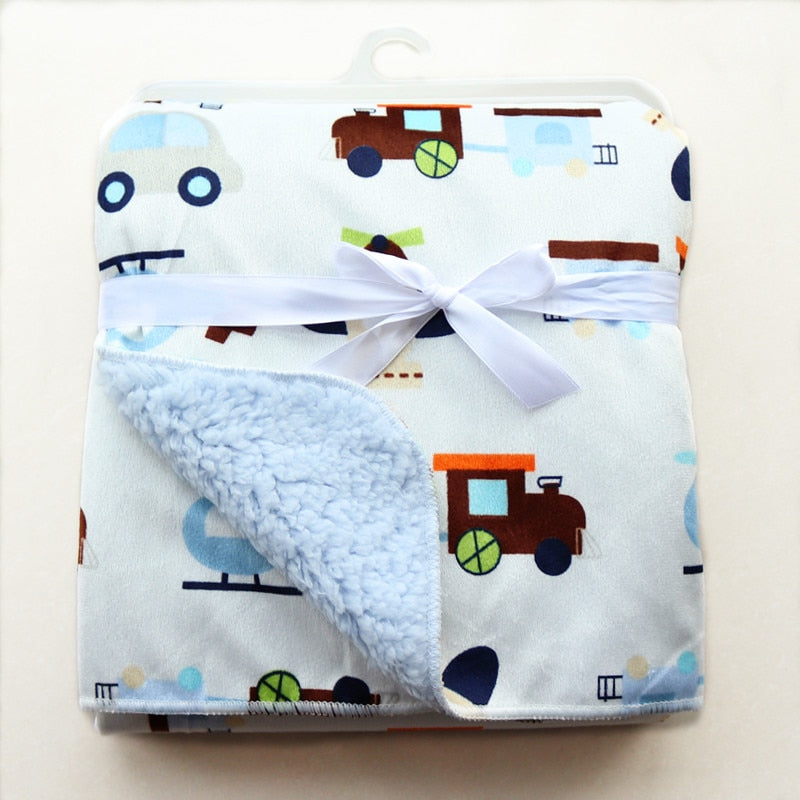 Baby Blankets/Thicken Double Layer Fleece Infant Swaddle