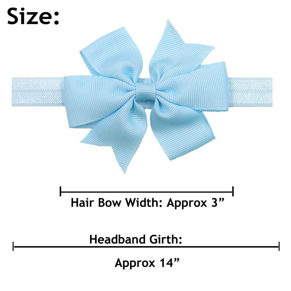 Ribbon Headbands with Bow - 3 Inch Grosgrain Ribbon - 40 Piece set