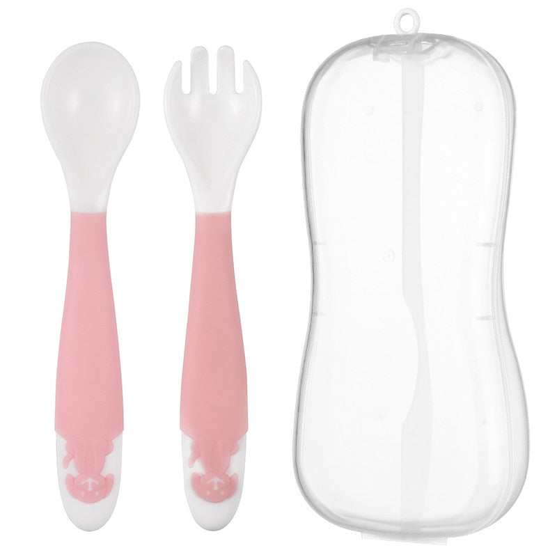 Soft Bendable Spoons and Sporks, 2pc set Available with Protective Bag