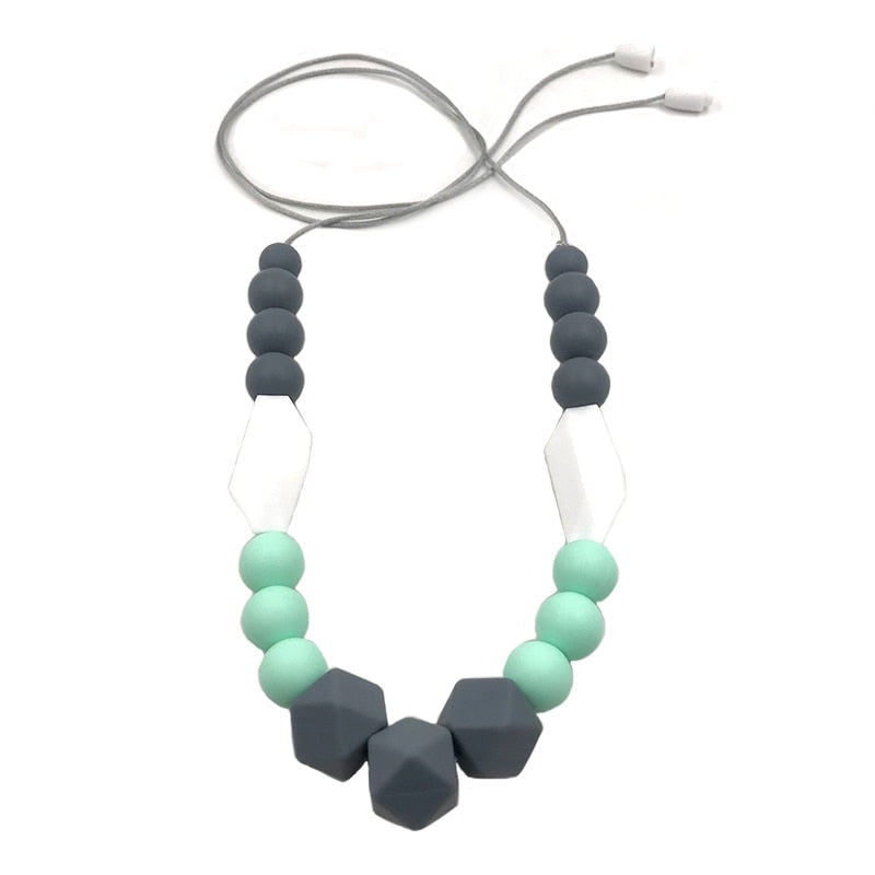 Silicone Baby Teething Necklace - Nursing Mom Necklace Toy