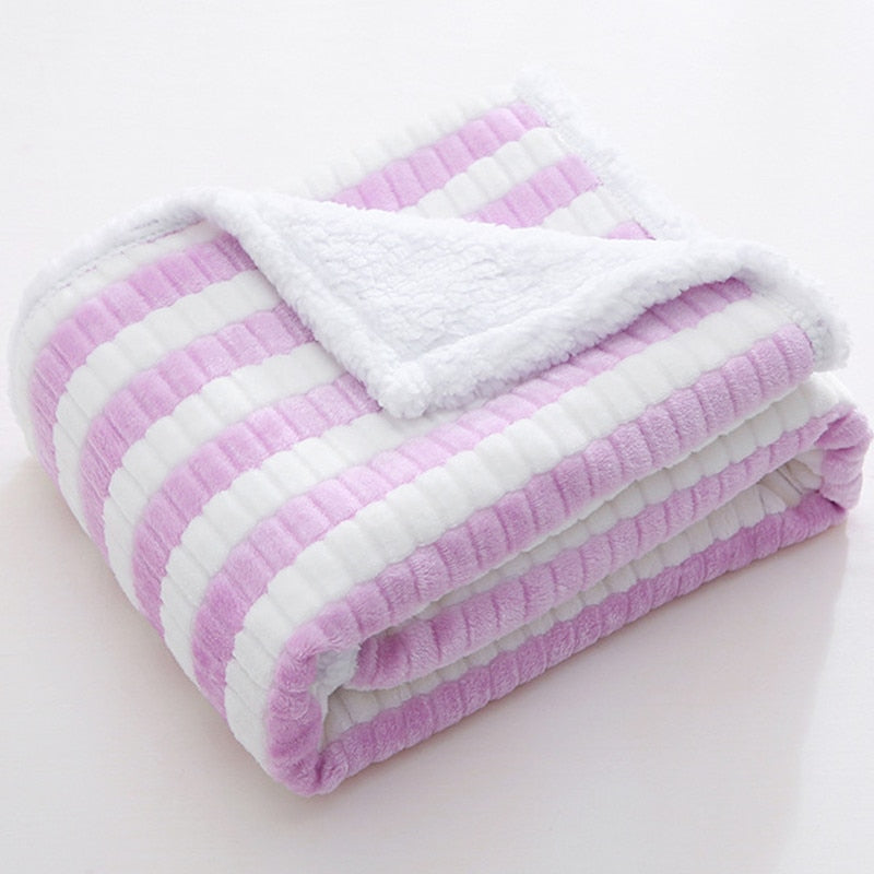 Baby Blankets/Thicken Double Layer Fleece Infant Swaddle