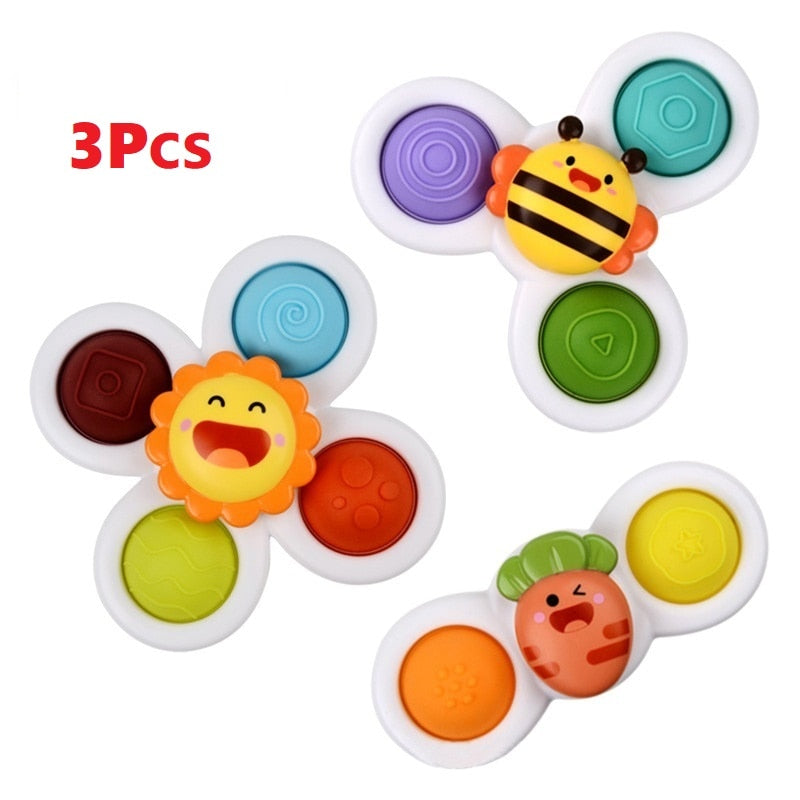 Spinning Top Toy w/Suction Cup - 1pc or 3pc sets!