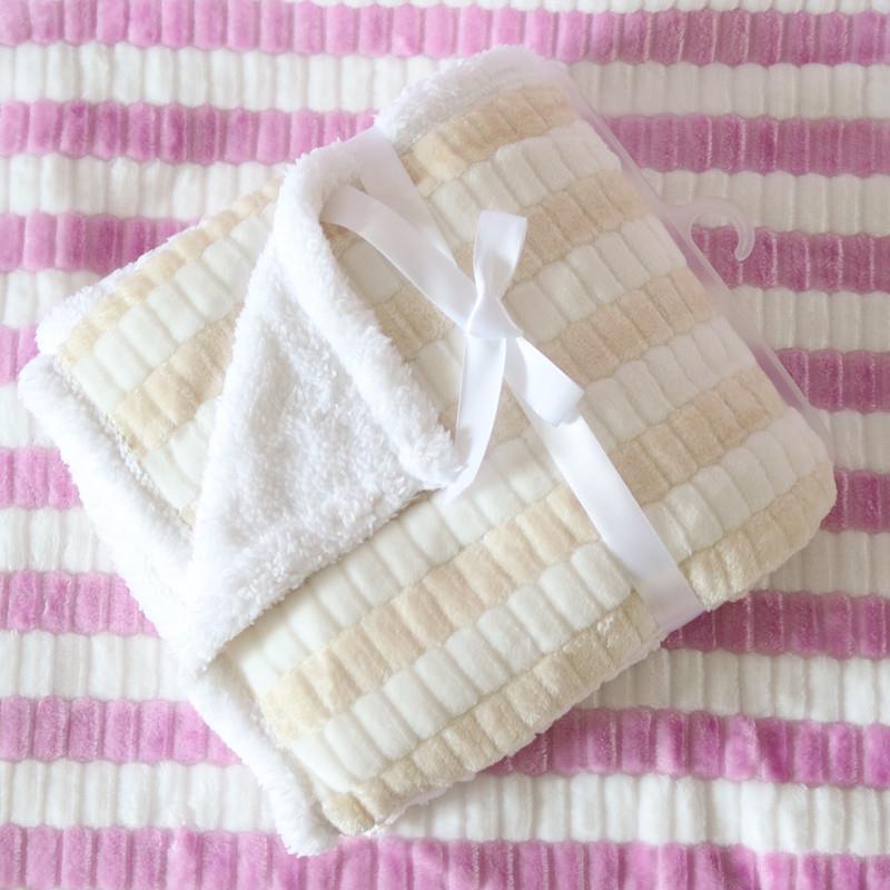 Baby Blankets/Thicken Double Layer Fleece Infant Swaddle