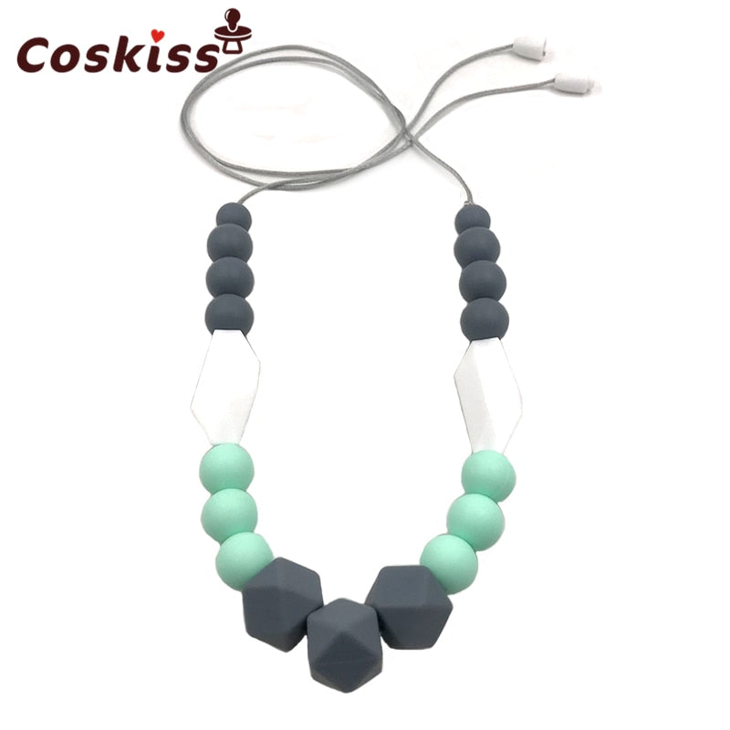 Silicone Baby Teething Necklace - Nursing Mom Necklace Toy