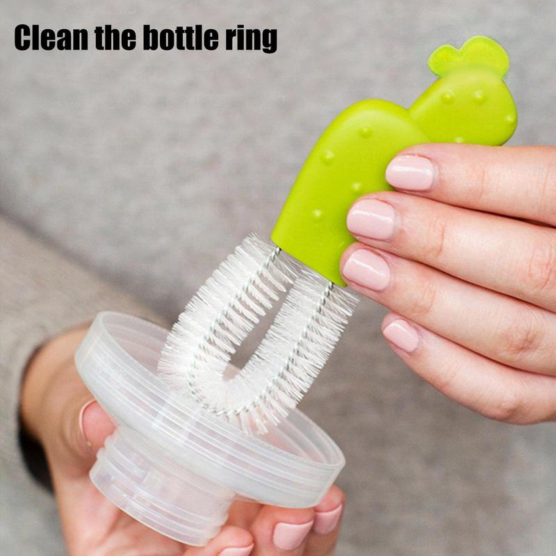 3/4pc Cute Cactus Multi-functional Baby Bottle Cleaning Brushes