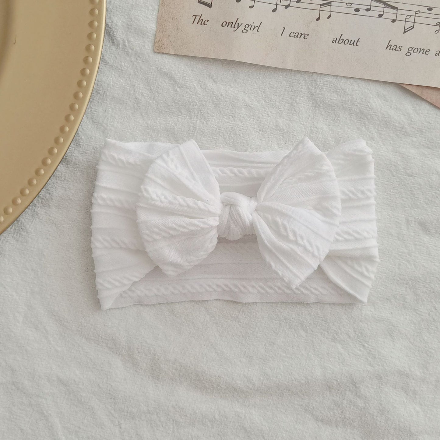 Big Bow Soft Baby Hat - Cap or Band Style