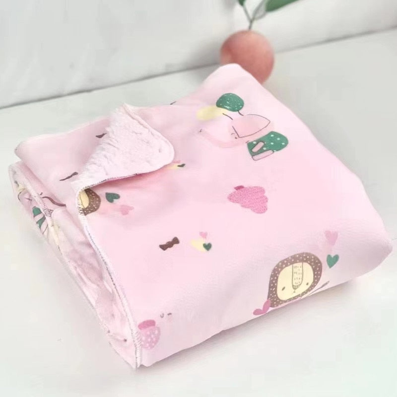 Baby Blankets/Thicken Double Layer Fleece Infant Swaddle