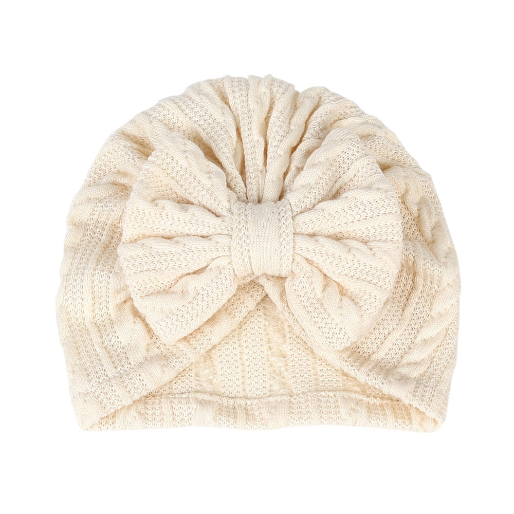 Big Bow Soft Baby Hat - Cap or Band Style