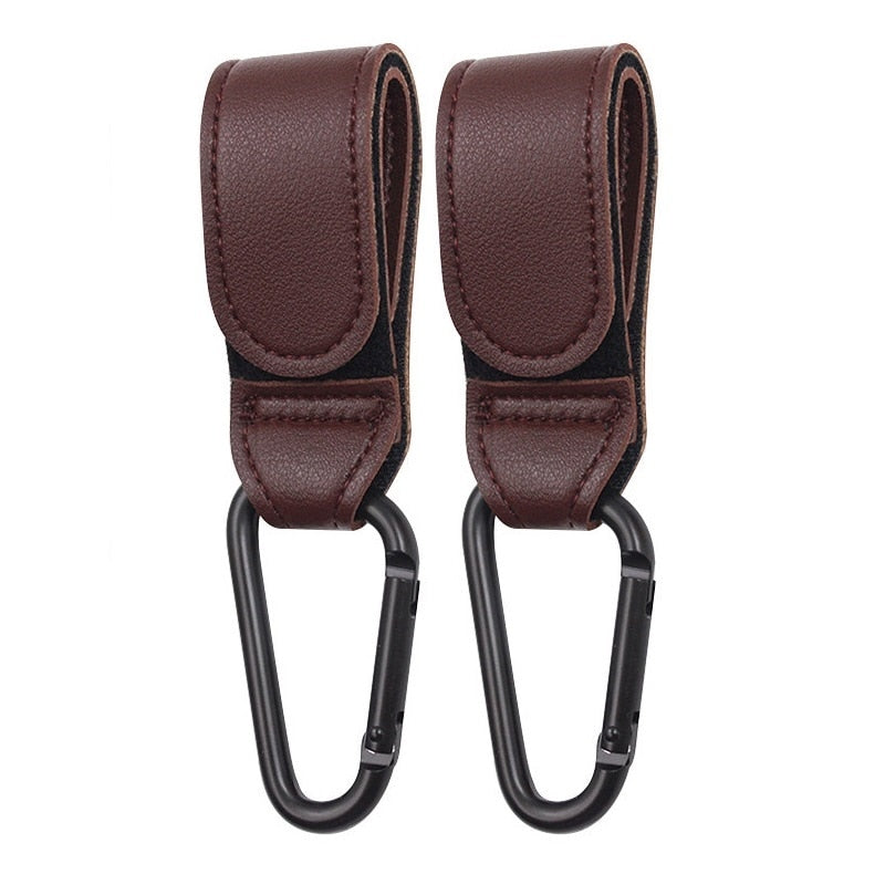 1/2pcs Leather Baby Bag Stroller Hooks