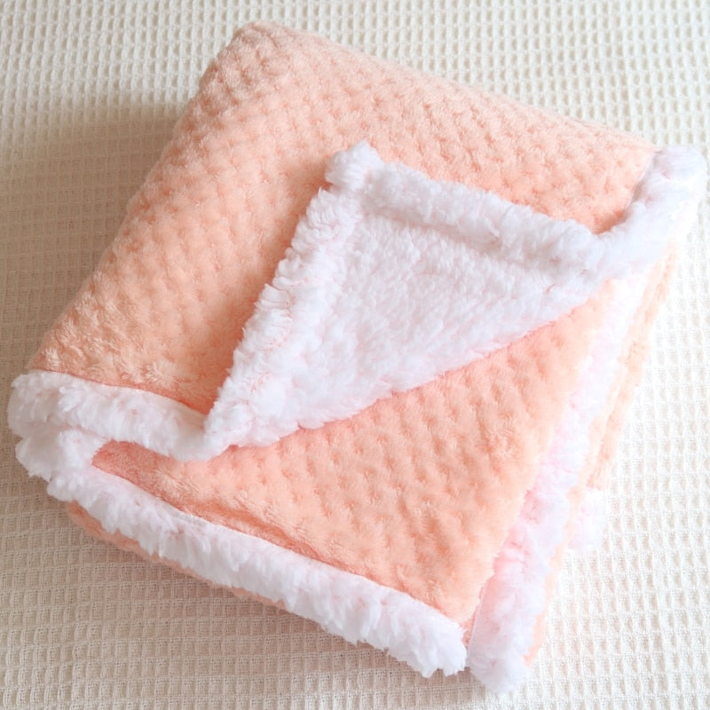 Baby Blankets/Thicken Double Layer Fleece Infant Swaddle