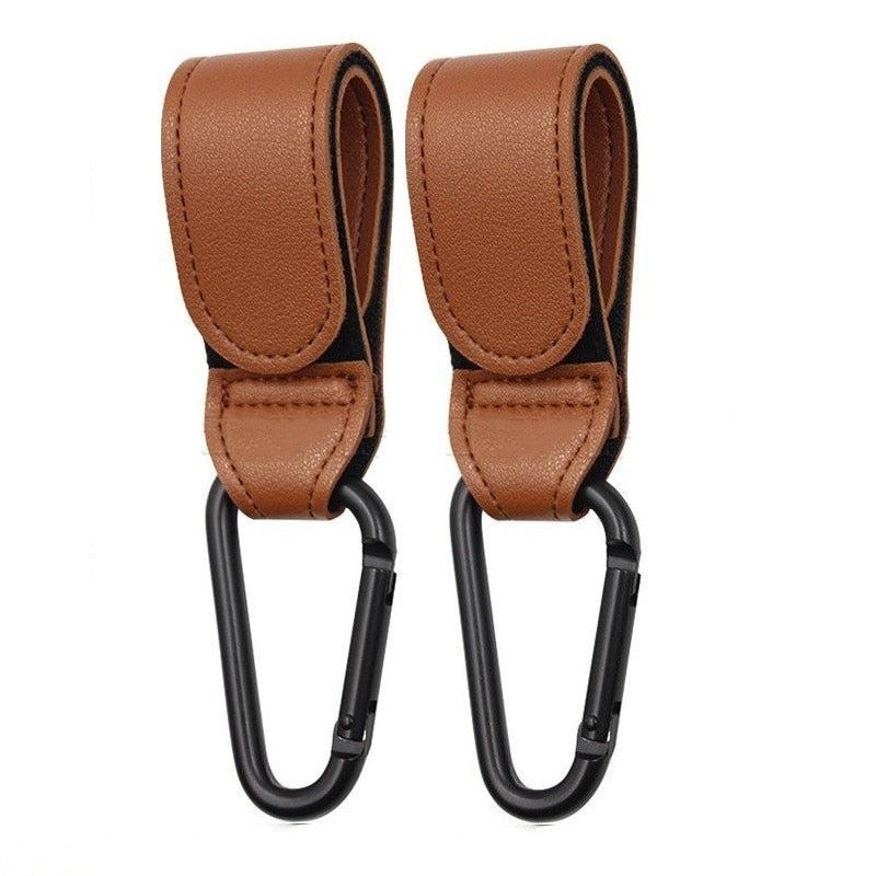 1/2pcs Leather Baby Bag Stroller Hooks