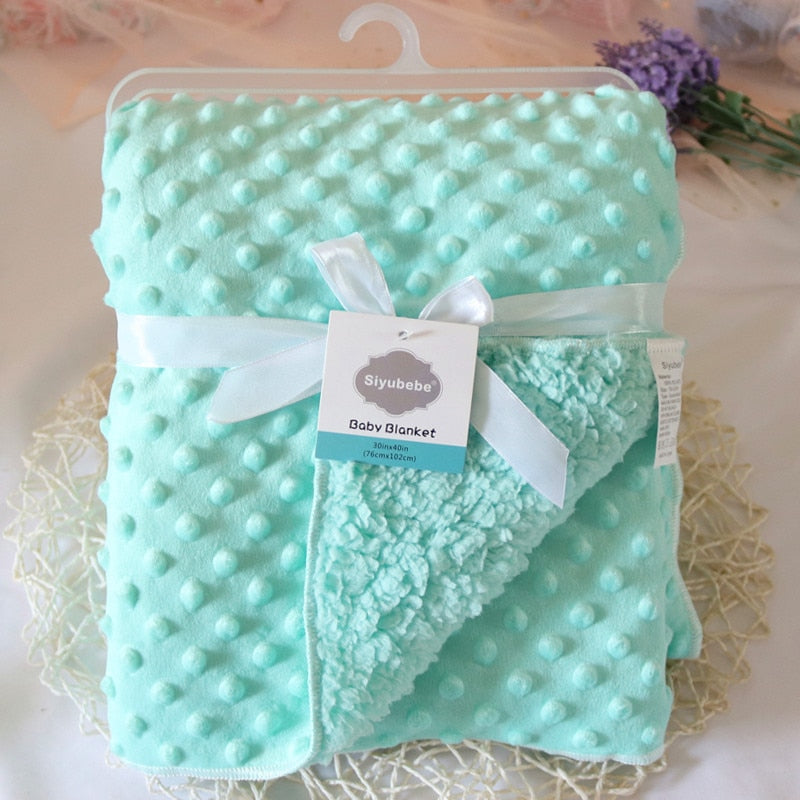 Baby Blankets/Thicken Double Layer Fleece Infant Swaddle