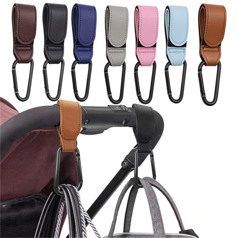 1/2pcs Leather Baby Bag Stroller Hooks