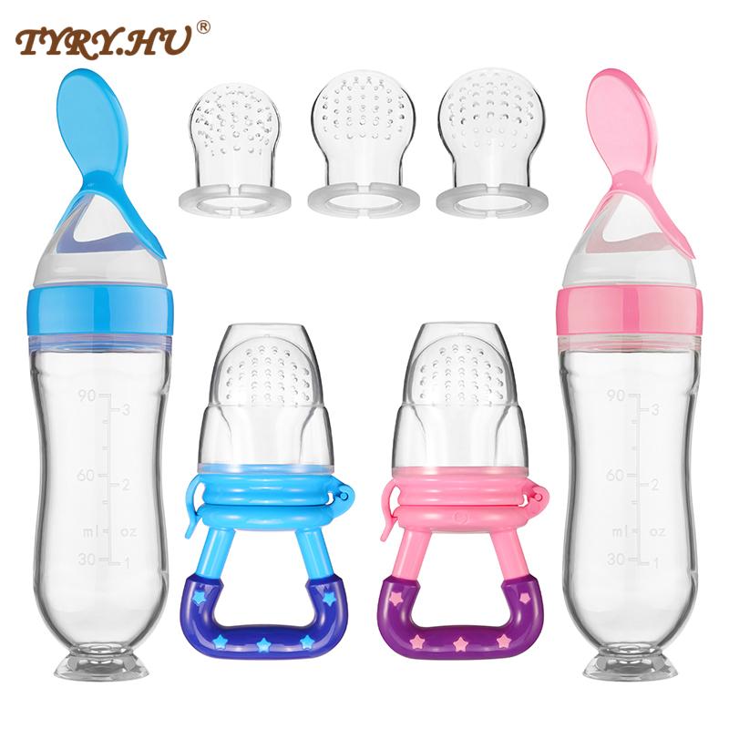 Baby Silicone Spoon Bottle Feeder and Mash Pacifiers